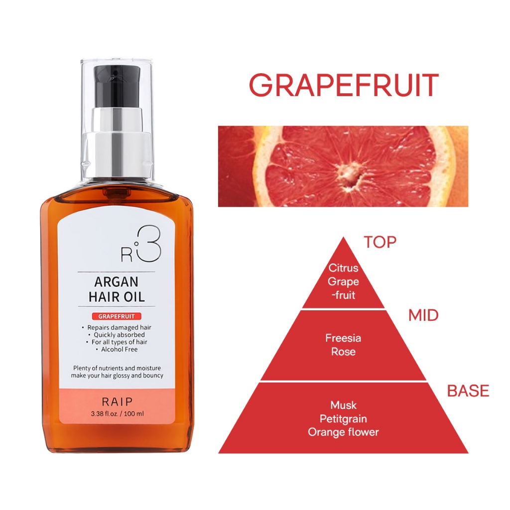 روغن آرگان و عطر مو ریپ Raip رایحه Grapefruit
