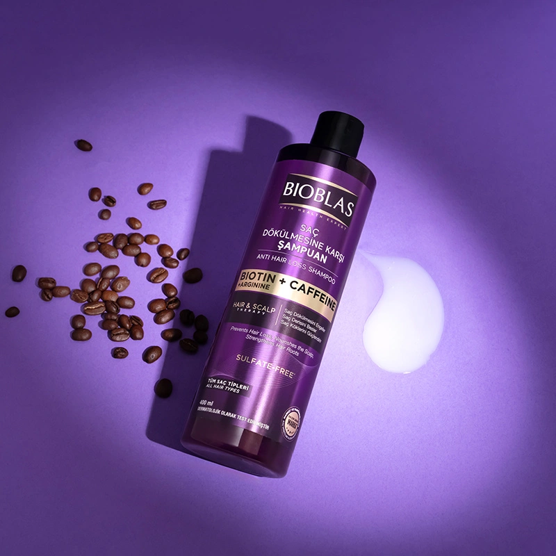 خرید و قیمت شامپو ضد ریزش بیوبلاس حاوی کافئین و بیوتین