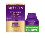 خرید و قیمت شامپو کلاژن بیوکسین BIOXCIN حجم دهنده مو جایزه دار حجم 300+100 میل