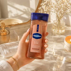 خرید روغن شاین بدن طلایی وازلین vaseline رنگ روشن حجم 200 میل