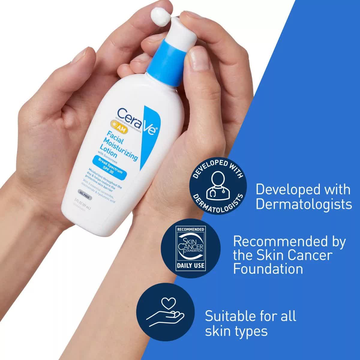 خرید و قیمت لوشن مرطوب کننده و آبرسان روزانه سراوی CERAVE با SPF 30 حجم 89 میل