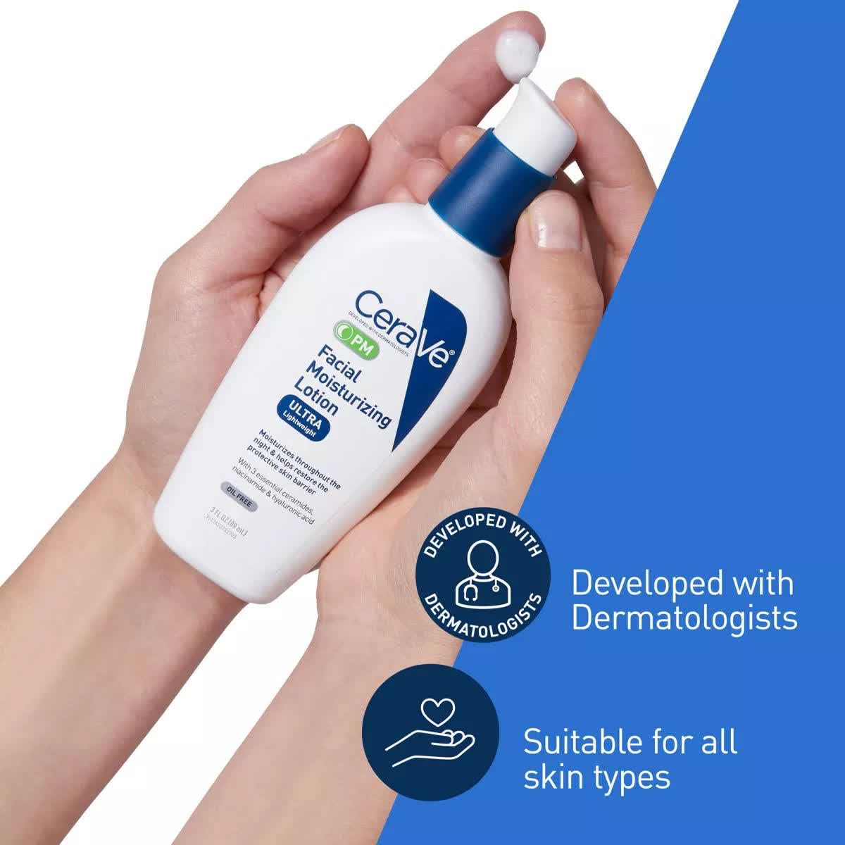 خرید و قیمت لوشن آبرسان شب سراوی CERAVE مدل ULTRA Lightweight حجم 89 میل