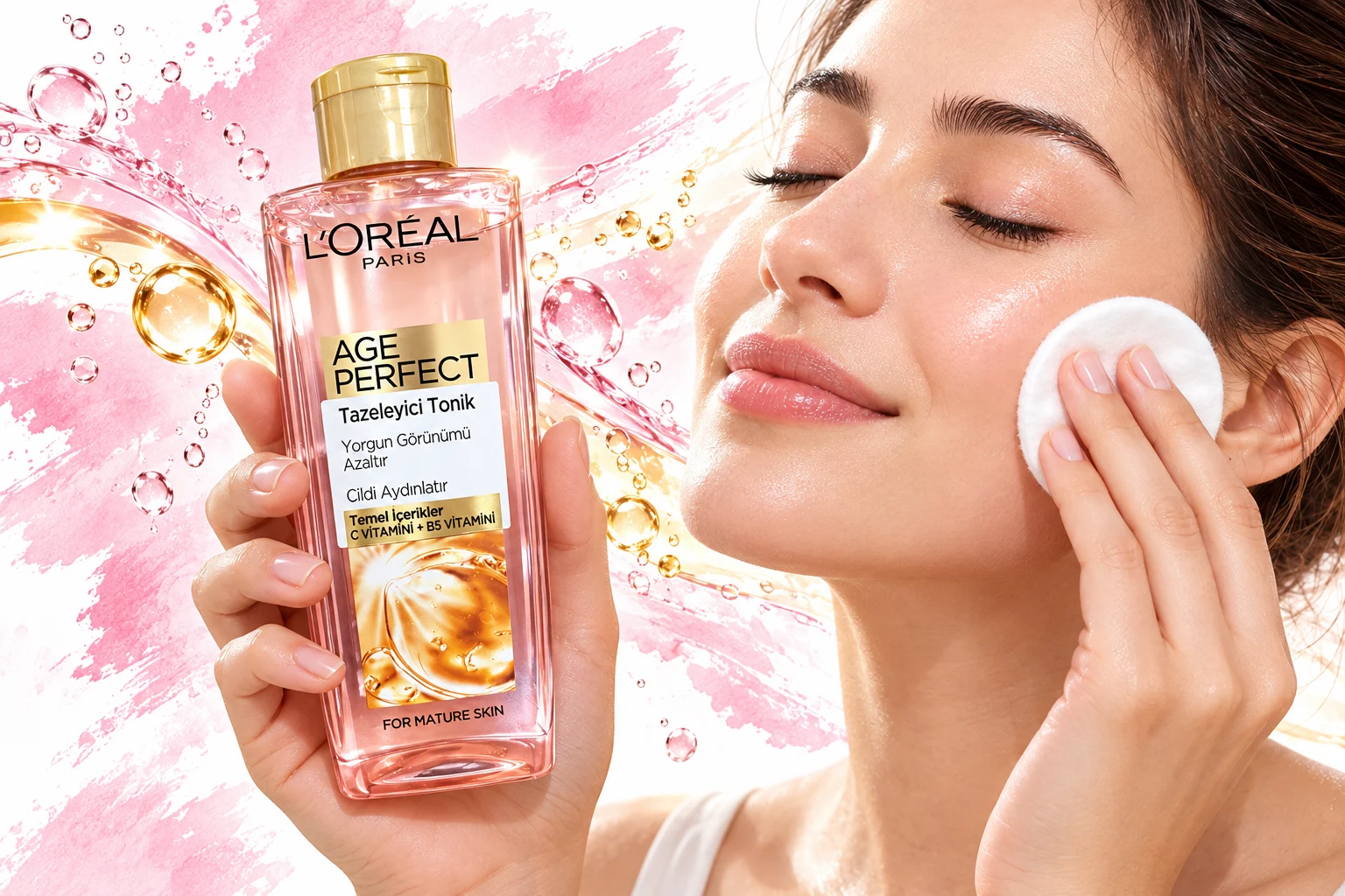 گرافیک کاربرد تونیک لورآل Age Perfect